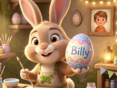 Personalized Easter Bunny Illustration