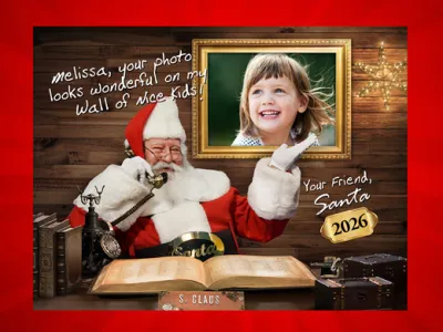 Personalized Santa Photo - On Phone